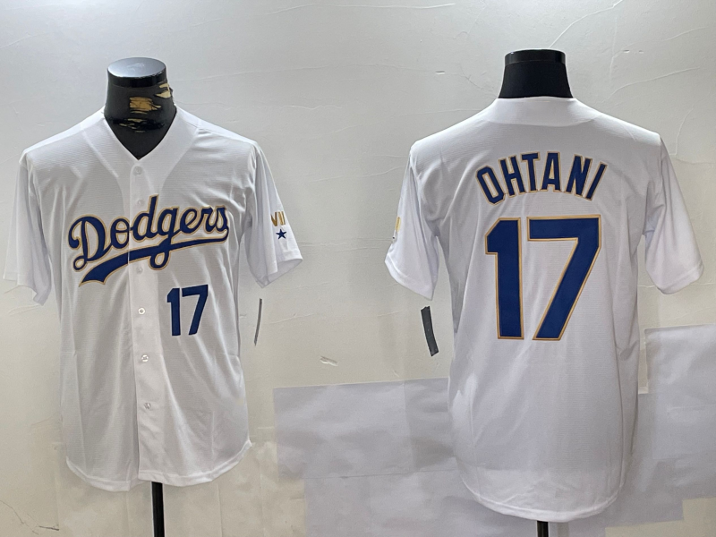 Custom #17 White Championship LAD Baseball Shirt Top