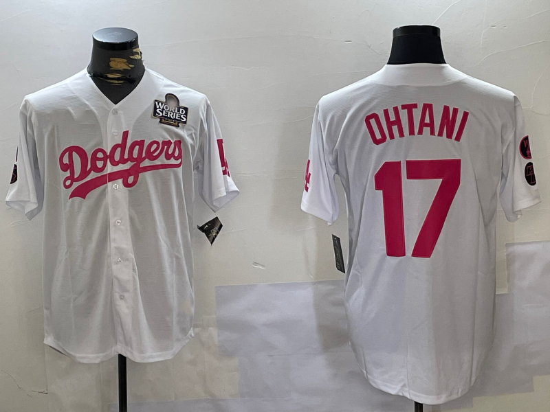 Custom #17 White 2024 LAD Baseball Shirt Top