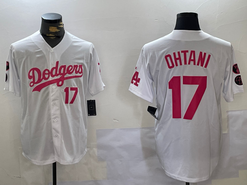 Custom #17 White LAD Baseball Shirt Top