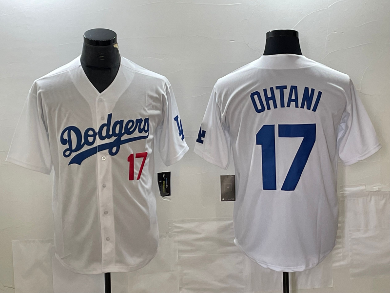 Custom #17 White LAD Baseball Shirt Top