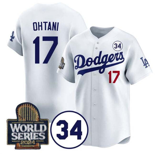 Custom #17 White 2024 LAD Baseball Shirt Top
