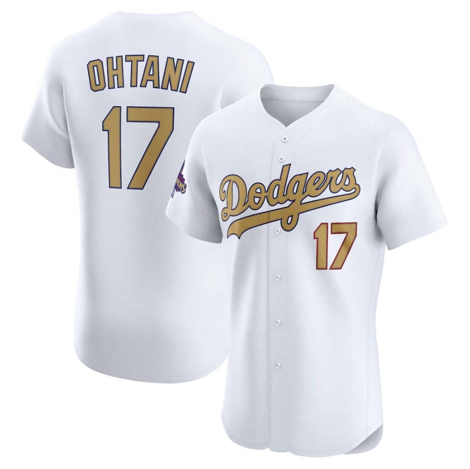 Custom #17 White 2025 LAD Baseball Shirt Top