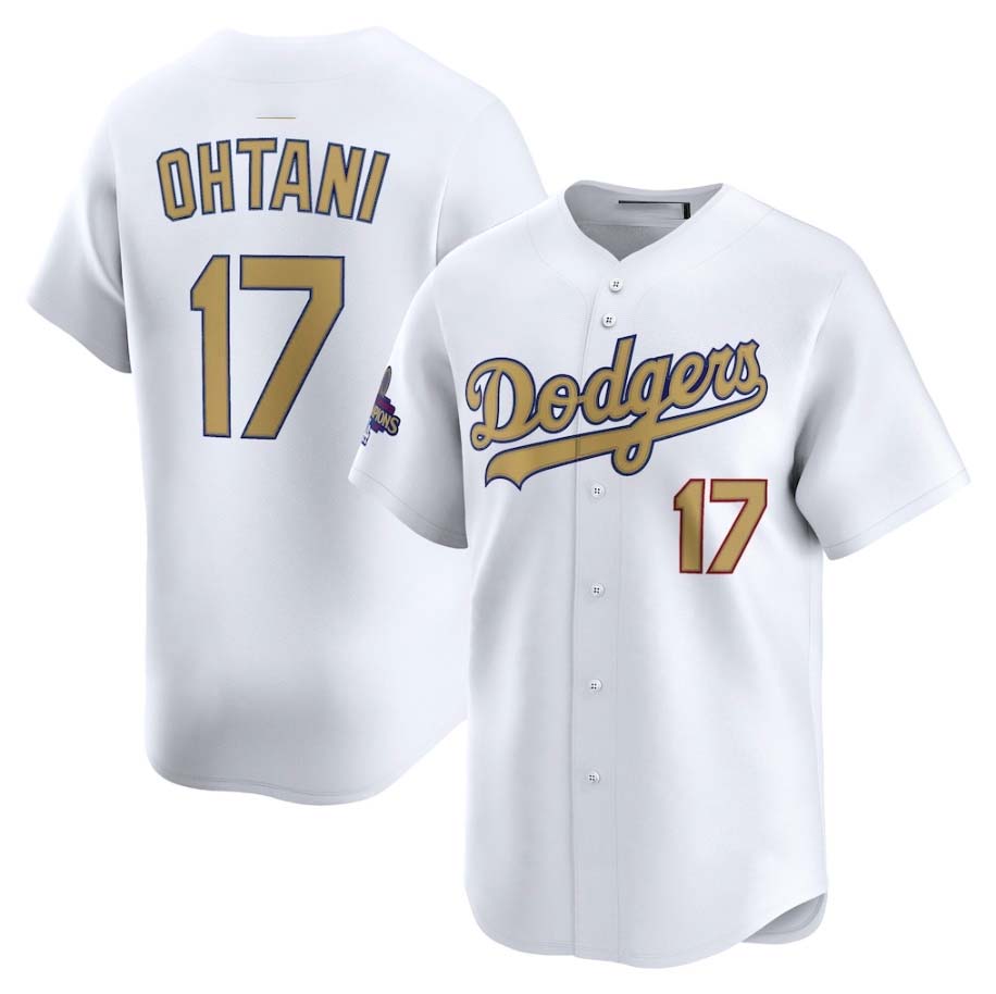 Custom #17 White 2025 LAD Baseball Shirt Top