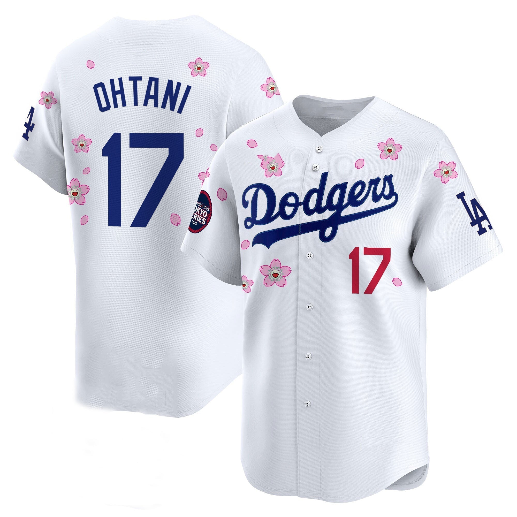 Custom #17 White 2025 LAD Baseball Shirt Top