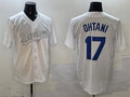 Custom #17 White LAD Baseball Shirt Top