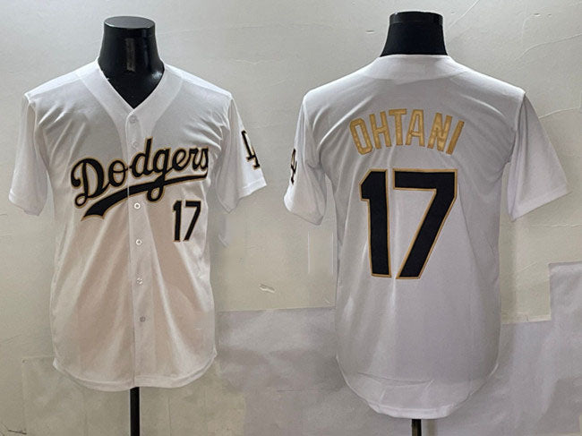 Custom #17 White LAD Baseball Shirt Top