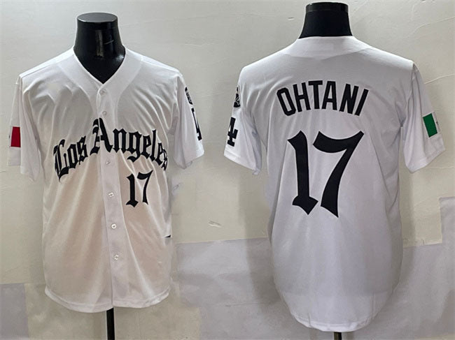Custom #17 White 2025 LAD Baseball Shirt Top