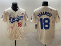 Custom #18 Cream 2025 LAD Baseball Shirt Top