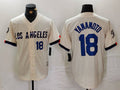 Custom #18 Cream 2024 City Connect LAD Baseball Shirt Top