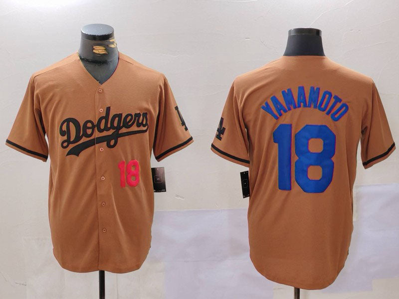 Custom #18 Olive LAD Baseball Shirt Top