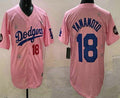 Custom #18 Pink 2025 LAD Baseball Shirt Top