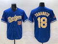 Custom #18 Gold 2025 LAD Baseball Shirt Top