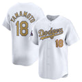 Custom #18 White 2025 LAD Baseball Shirt Top
