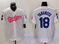 Custom #18 White LAD Baseball Shirt Top