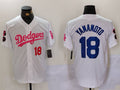 Custom #18 White LAD Baseball Shirt Top