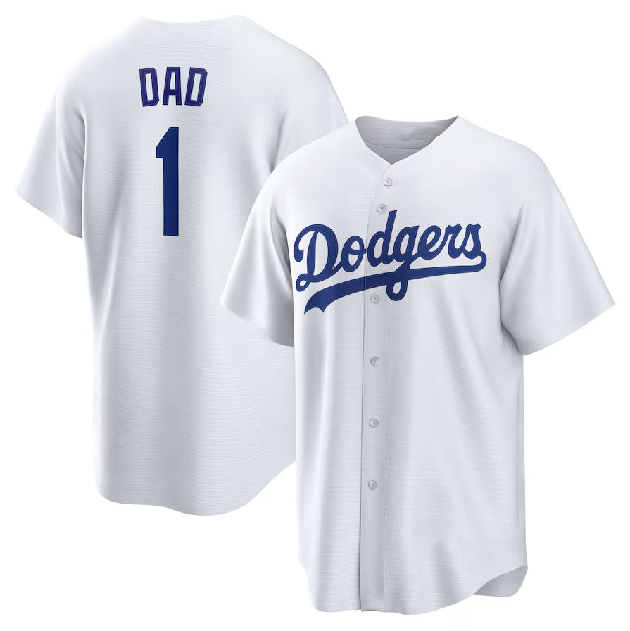 Custom #1 White LAD Baseball Shirt Top