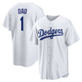 Custom #1 White LAD Baseball Shirt Top