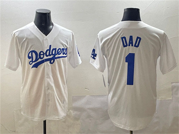 Custom #1 White LAD Baseball Shirt Top