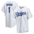 Custom #1 White LAD Baseball Shirt Top
