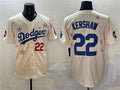 Custom #22 Cream 2025 LAD Baseball Shirt Top