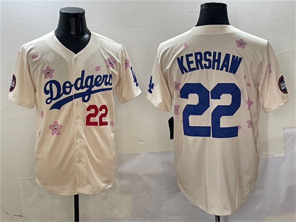 Custom #22 Cream 2025 LAD Baseball Shirt Top