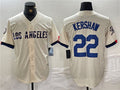 Custom #22 Cream LAD Baseball Shirt Top