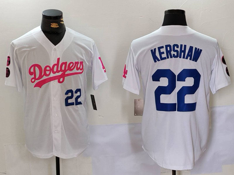 Custom #22 White LAD Baseball Shirt Top