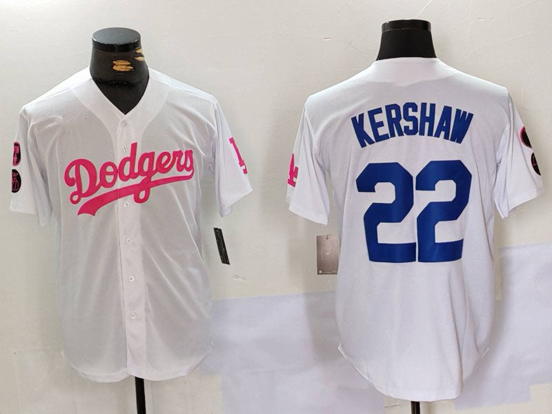 Custom #22 White LAD Baseball Shirt Top