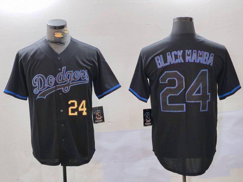 Custom #24 Black LAD Baseball Shirt Top