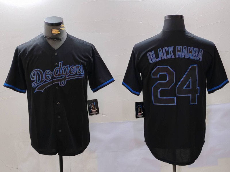 Custom #24 Black LAD Baseball Shirt Top