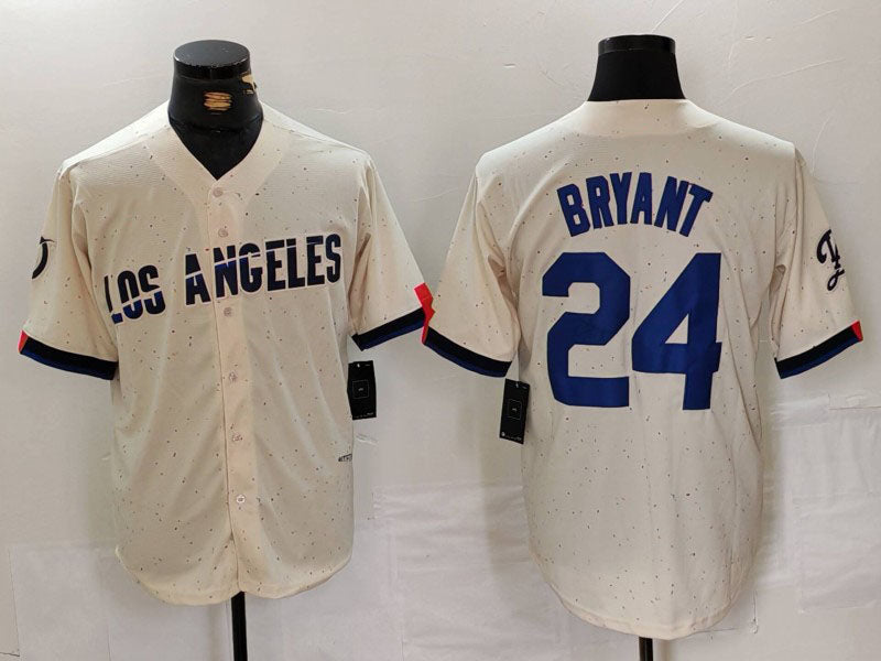 Custom #24 Cream 2024 City Connect LAD Baseball Shirt Top