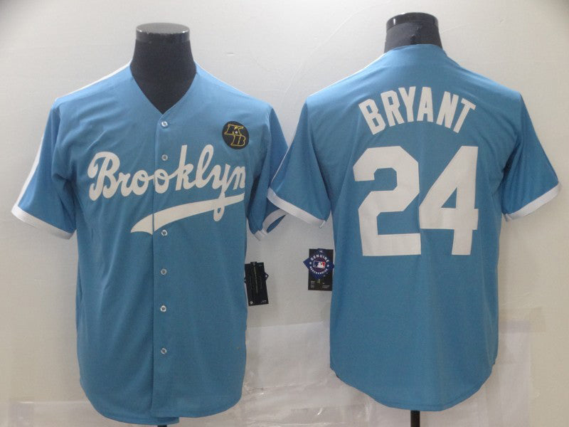 Custom #24 Light Blue Throwback LAD Baseball Shirt Top