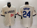 Custom #24 Cream 2024 City Connect LAD Baseball Shirt Top