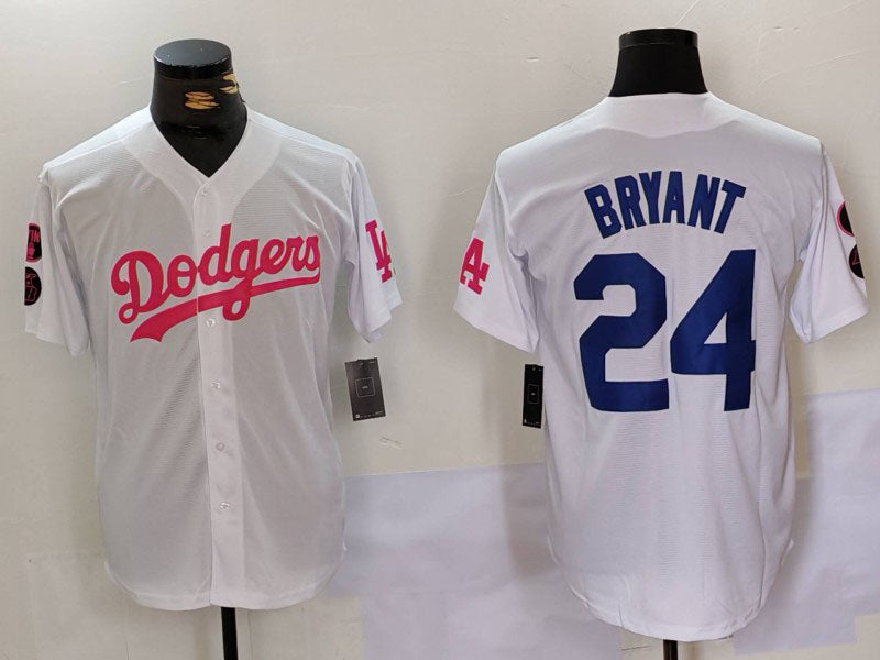 Custom #24 White LAD Baseball Shirt Top