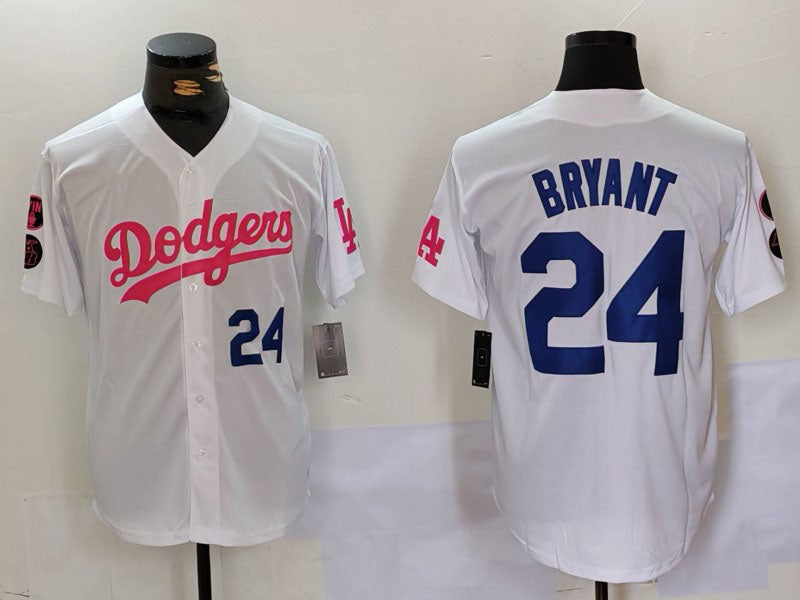 Custom #24 White LAD Baseball Shirt Top