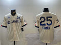 Custom #25 Cream 2024 City Connect LAD Baseball Shirt Top
