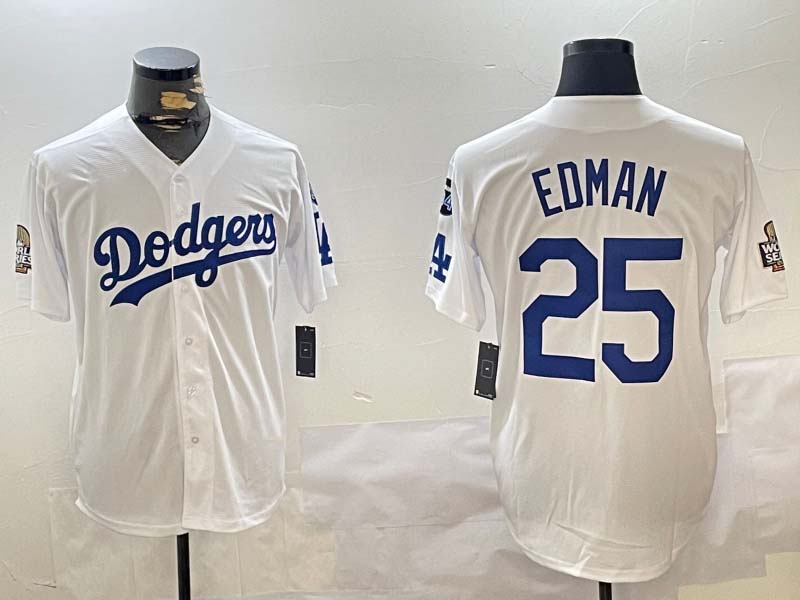 Custom #25 White 2024 LAD Baseball Shirt Top