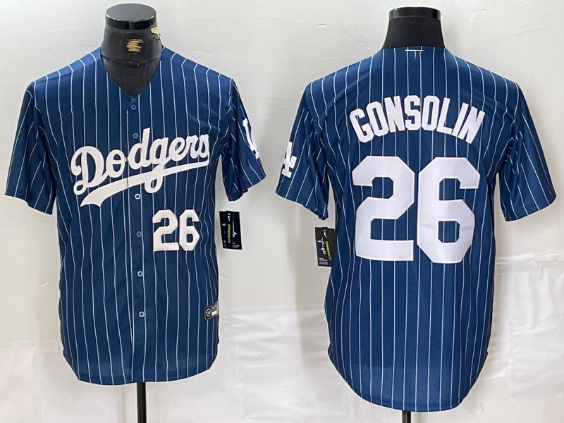 Custom #26 Navy Blue LAD Baseball Shirt Top