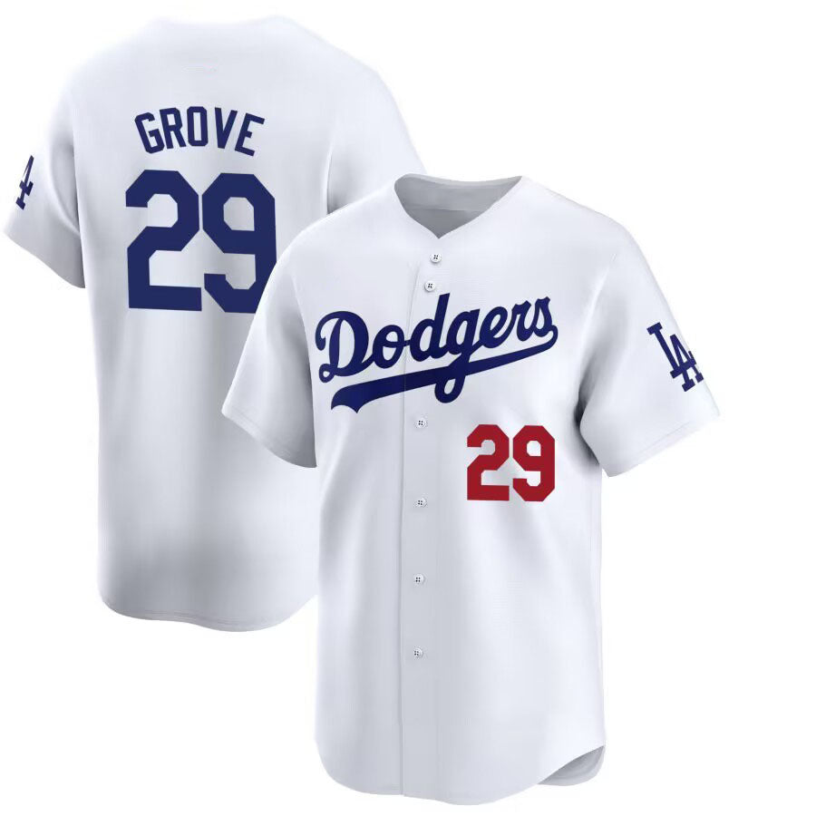 Custom #29 White LAD Baseball Shirt Top