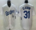 Custom #31 White LAD Baseball Shirt Top