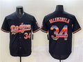 Custom #34 Black LAD Baseball Shirt Top