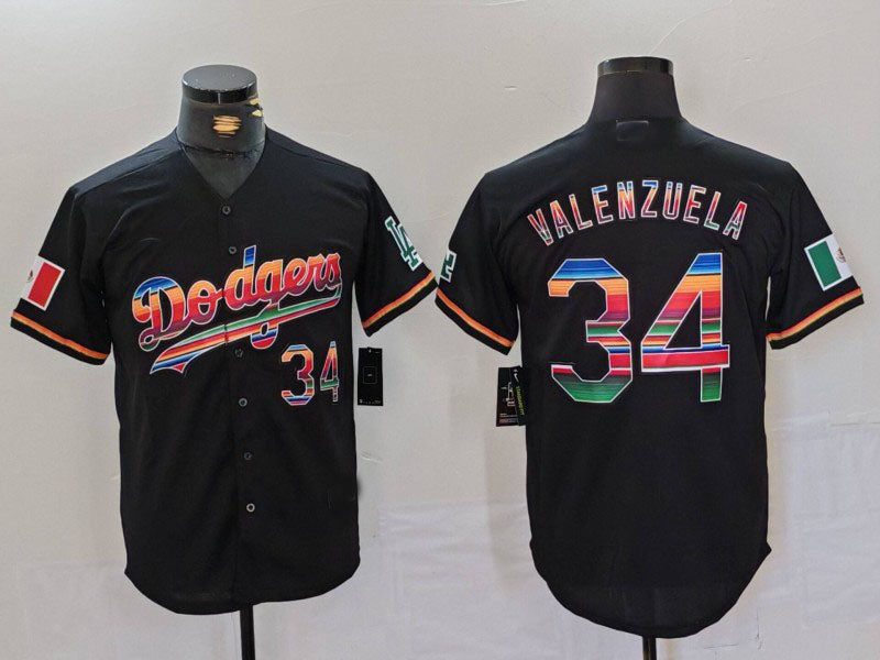 Custom #34 Black LAD Baseball Shirt Top