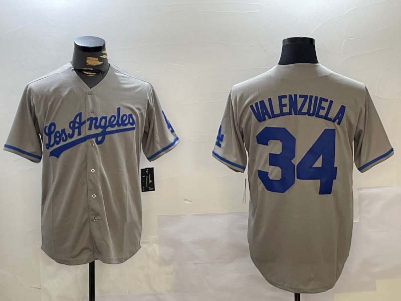 Custom #34 Grey LAD Baseball Shirt Top