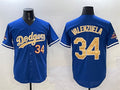 Custom #34 Gold 2025 LAD Baseball Shirt Top