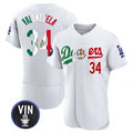 Custom #34 White LAD Baseball Shirt Top