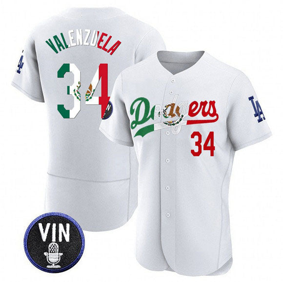Custom #34 White LAD Baseball Shirt Top