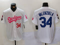 Custom #34 White LAD Baseball Shirt Top