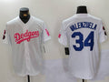 Custom #34 White LAD Baseball Shirt Top