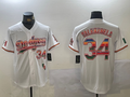 Custom #34 White LAD Baseball Shirt Top