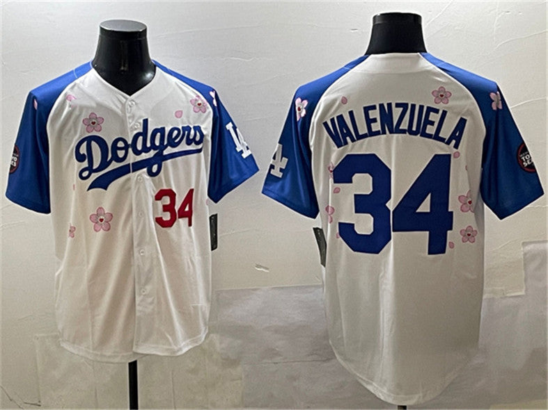 Custom #34 White 2025 LAD Baseball Shirt Top